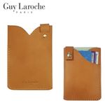 Guy Laroche Slide Leather Card Holder GL-VE-003 – Vegetable Tanned Cowhide, Minimal French Design, 5-Card Capacity _ Made in KOREA